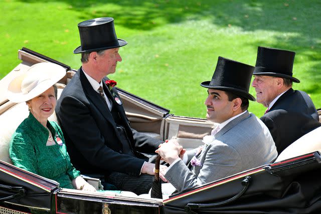 <p>Kirstin Sinclair/Getty</p> Princess Anne attends day three of Royal Ascot 2023