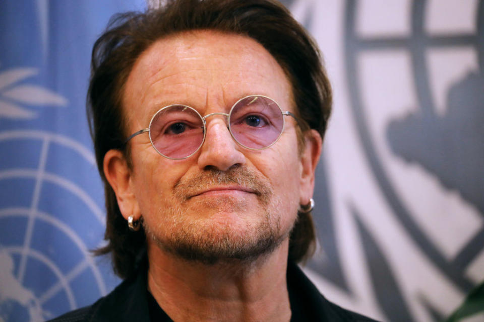 closeup of Bono