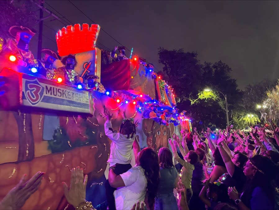 Krewe of Bacchus rolls Uptown on Sunday, Feb. 12, 2024. (WGNO/Rick Gogreve)