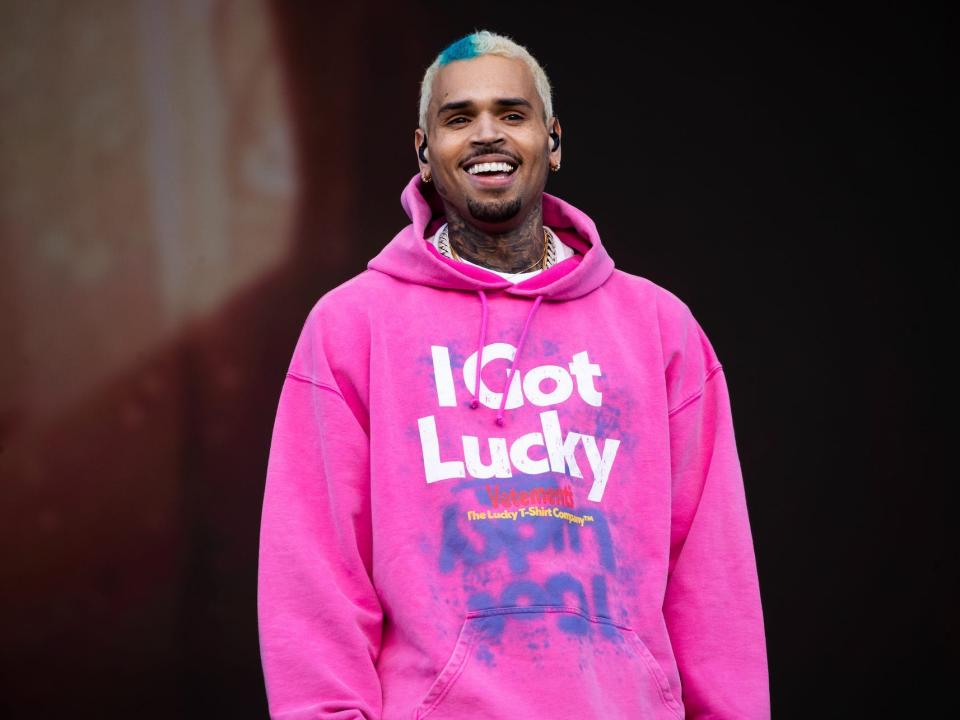 Chris Brown performs on day 1 of Wireless Festival 2022 at Crystal Palace Park on July 01, 2022 in London, England.