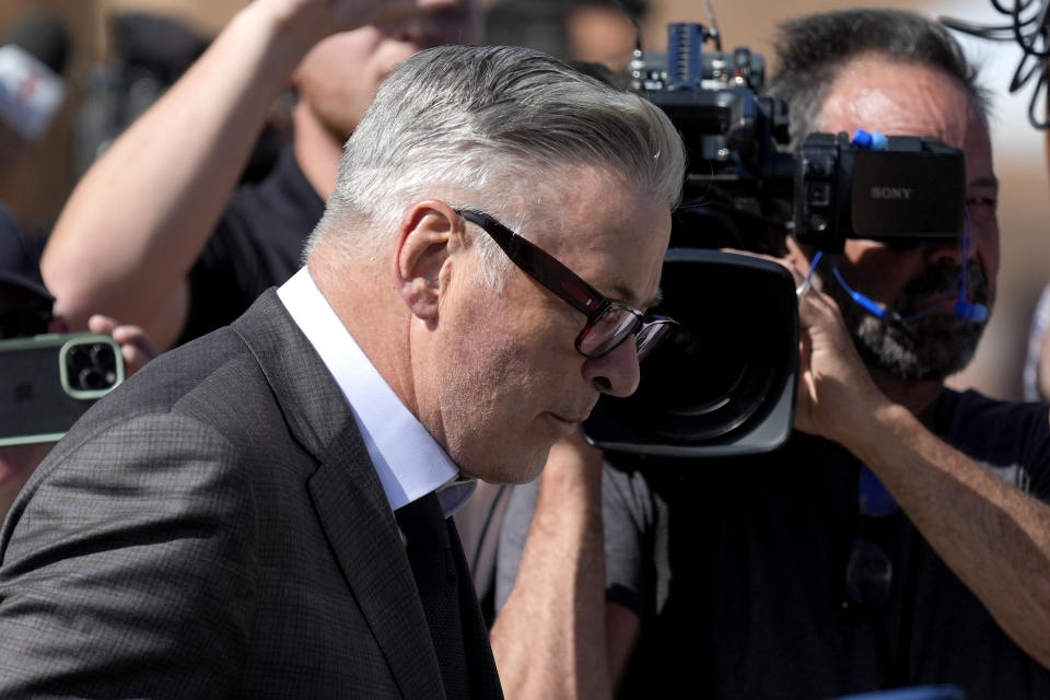 Actor Alec Baldwin leaves court after jury selection in his involuntary manslaughter trial, Tuesday, July 9, 2024, in Santa Fe, N.M. (AP Photo/Ross D. Franklin)