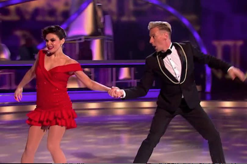 Faye during Dancing on Ice with skating partner Matt Evers -Credit:ITV