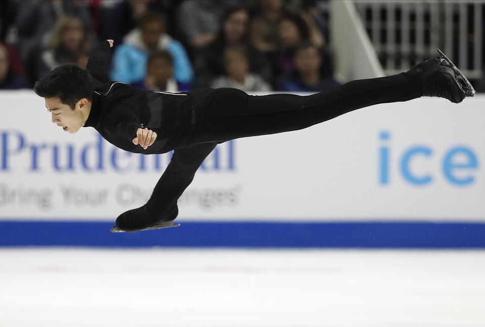 Nathan Chen is poised to take gold in figure skating for the United States. (AP)