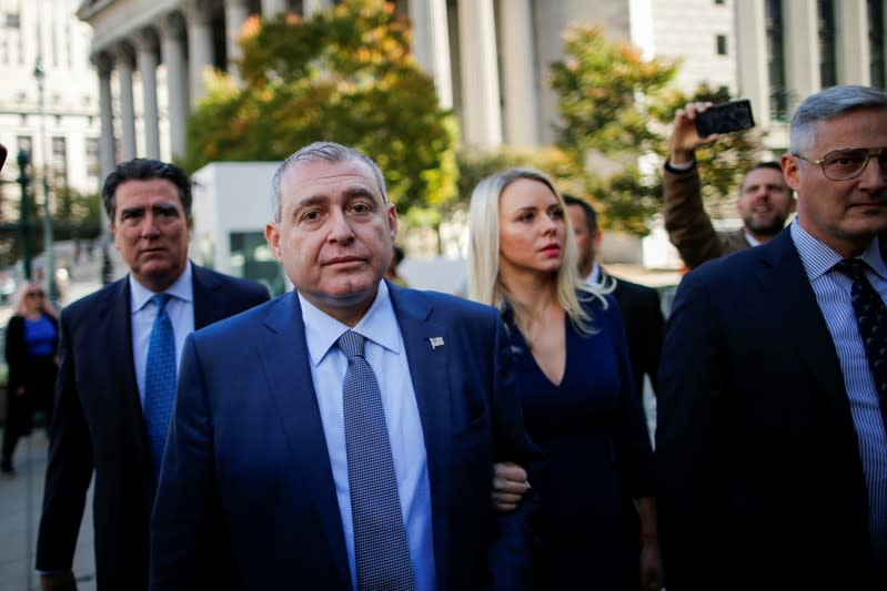 Lev Parnas arrives for his arraignment at the United States Courthouse in the Manhattan borough of New York