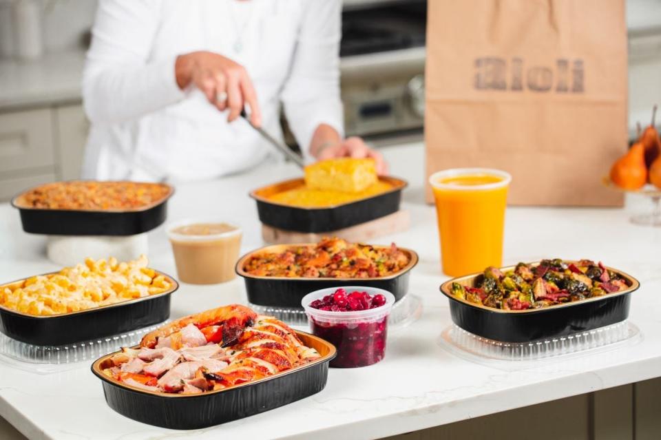Aioli in West Palm Beach will offer a takeout meal this Thanksgiving with a package that serves four people. They will also offer other options as well as deserts.