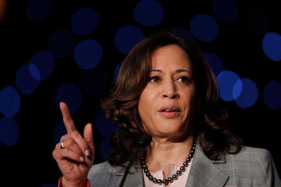 Democratic presidential candidate Sen. Kamala Harris, D-Calif., speaks at the Alpha Kappa Alpha Sorority South Central Regional Conference in New Orleans,  April 19, 2019.