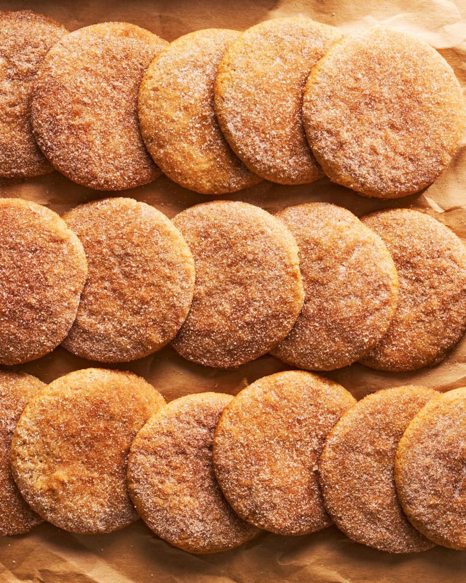 apple cider cookies rolled in cinnamon sugar