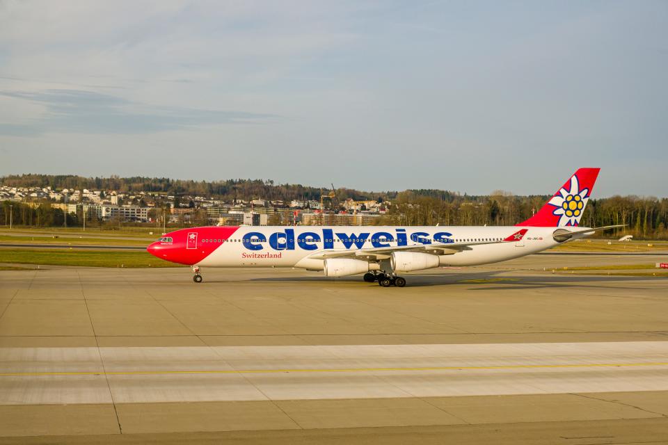 An Edelweiss Air A340.