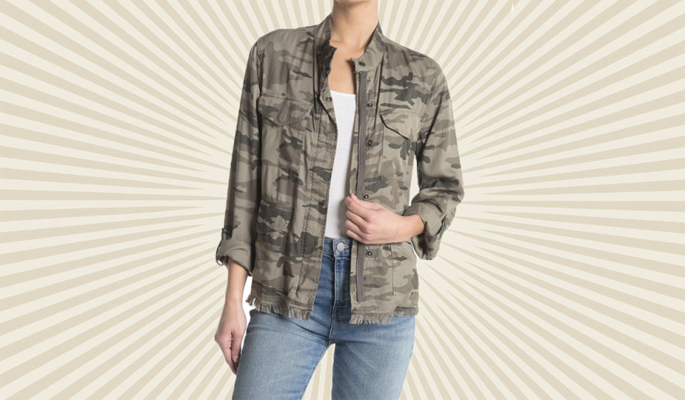 Effortless cool: This camouflage jacket will really get you noticed (ironic, huh?). (Photo: Nordstrom Rack)