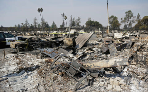 The remains of Journey's End mobile home park in Santa Rosa - Credit: AP