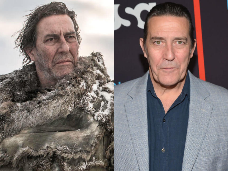 <b>Ciaran Hinds (Mance Rayder)</b><br><br> Though Ciaran Hinds looks a bit more polished than his character, the Wildling leader Mance Rayder, the two have the same steely, stern stare. No wonder the Night's Watch guards fear him! <br><br> <a href="http://tv.yahoo.com/news/-game-of-thrones---a-look-at-season-3-s-new-faces-and-characters-200346280.html" data-ylk="slk:Kit Harington on Working With Ciaran Hinds;elm:context_link;itc:0;sec:content-canvas;outcm:mb_qualified_link;_E:mb_qualified_link;ct:story;" class="link  yahoo-link">Kit Harington on Working With Ciaran Hinds</a>