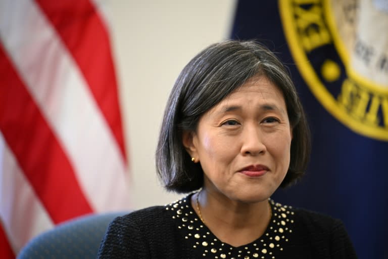 US Trade Representative Katherine Tai told AFP tariff hikes on Chinese goods aim to help clean energy investments "take root." (Richard PIERRIN)