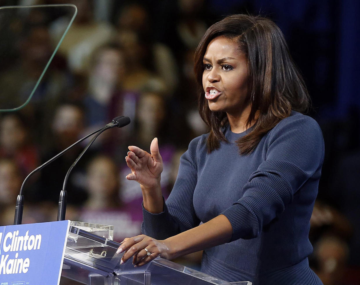 First lady Michelle Obama speaks during a campaign rally