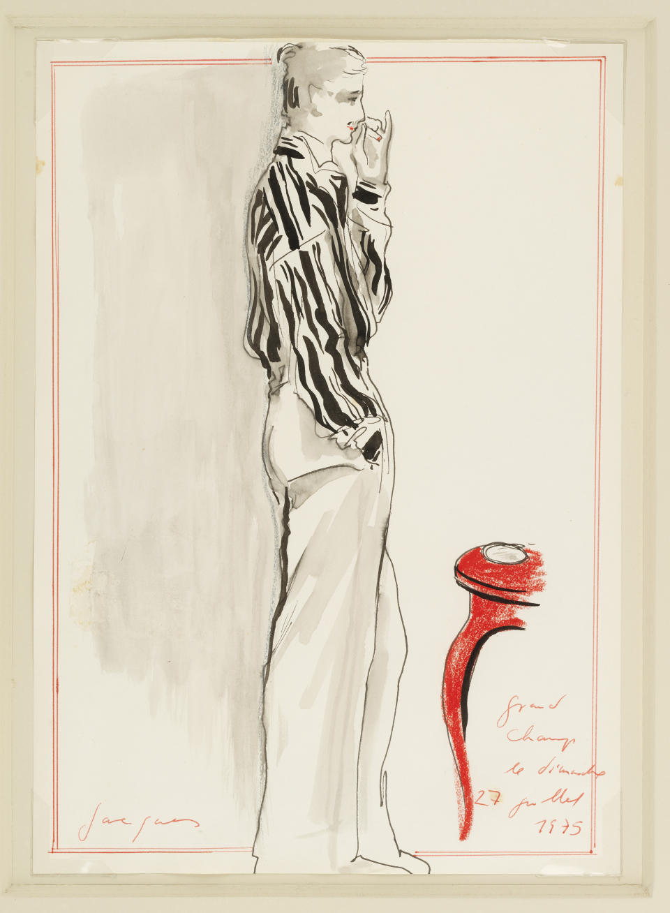 Karl Lagerfeld’s drawing of Jacques de Bascher, circa 1975.