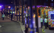 <p>Emergency personnel on London Bridge as police are dealing with a “major incident” at London Bridge. (Yui Mok/PA Images via Getty Images) </p>