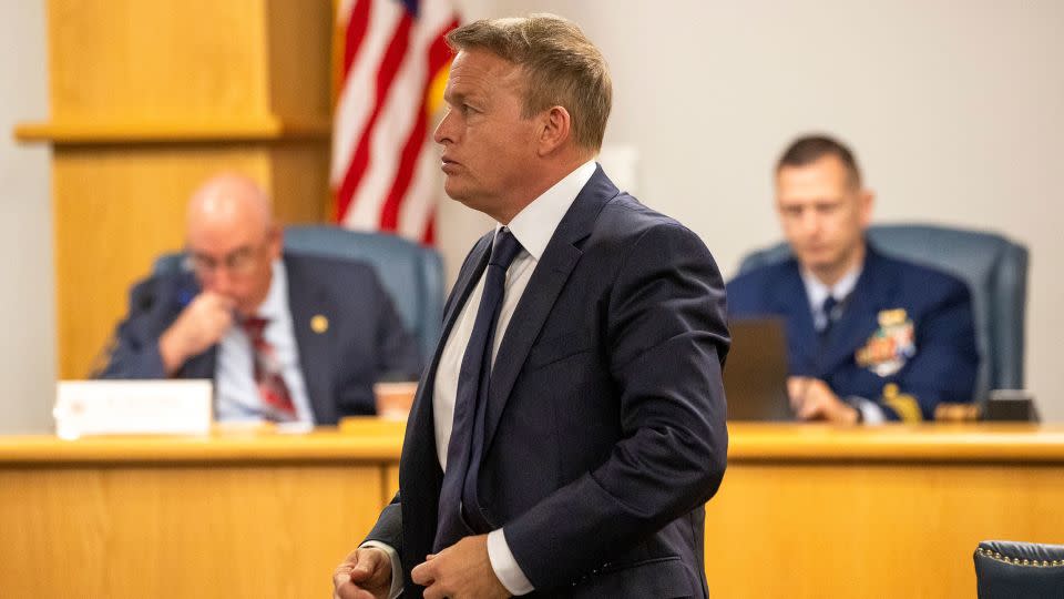 Former OceanGate director of maritime operations David Lochridge, center, stands during his testimony on Sept. 17, 2024. - Andrew J. Whitaker/Pool/The Post And Courier/AP