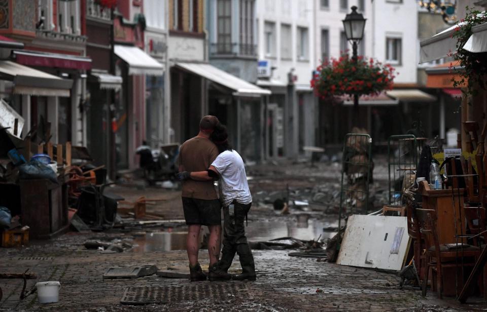 Verwüstung in der Stadt Bad Neuenahr-Ahrweiler in Rheinland-Pfalz am 15. Juli. 