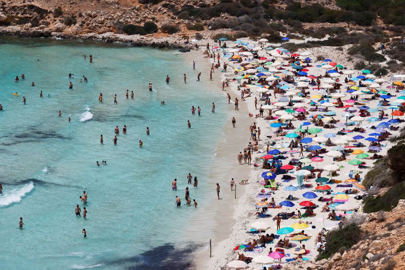 FILE PHOTO: Tourism continues in Lampedusa despite flow of migrants