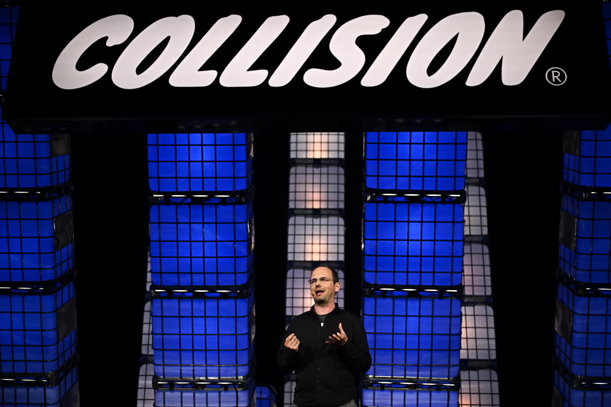 Toronto , Canada - 27 June 2023; Thomas Dohmke, CEO, GitHub, on Center Stage during day one of Collision 2023 at Enercare Centre in Toronto, Canada. (Photo By Harry Murphy/Sportsfile for Collision via Getty Images)
