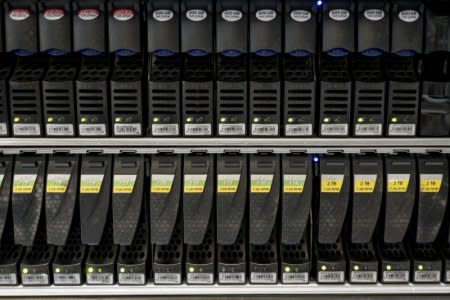 FILE PHOTO -  Hard disks are pictured inside a server room at a company in Bangkok, Thailand, April 5, 2016.  REUTERS/Athit Perawongmetha/File Photo