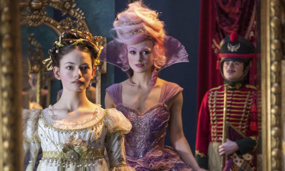 What frocks … Mackenzie Foy and Keira Knightley.