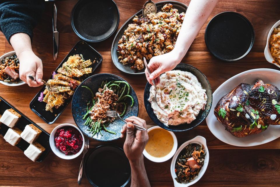 A Friendsgiving Feast from the Hometown Restaurant Group includes turkey and sides.