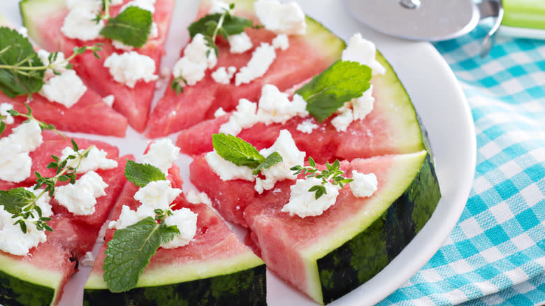 Watermelon as a pizza