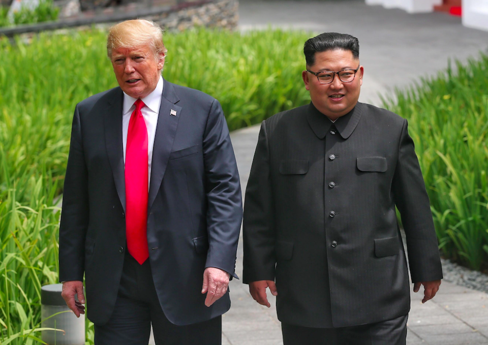 <em>Donald Trump and Kim Jong-un may meet again for more talks in September in New York (Rex)</em>