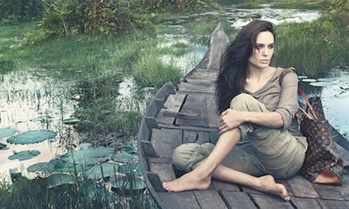 <p>Ice queen Angelina looks gorgeous in this Louis Vuitton 'Core Values' campaign. LV execs told the people that Ange went without makeup for the shoot to suit the natural surroundings. But hardly anyone believes the story. Smoky eyes, perfect skin? Come on!<br><br><a rel="nofollow" href="http://au.thehype.yahoo.com/galleries/g/-/10073767/extreme-celebrity-makeovers/10073778/" data-ylk="slk:PICS: Extreme celeb makeovers;elm:context_link;itc:0;sec:content-canvas" class="link ">PICS: Extreme celeb makeovers</a></p>