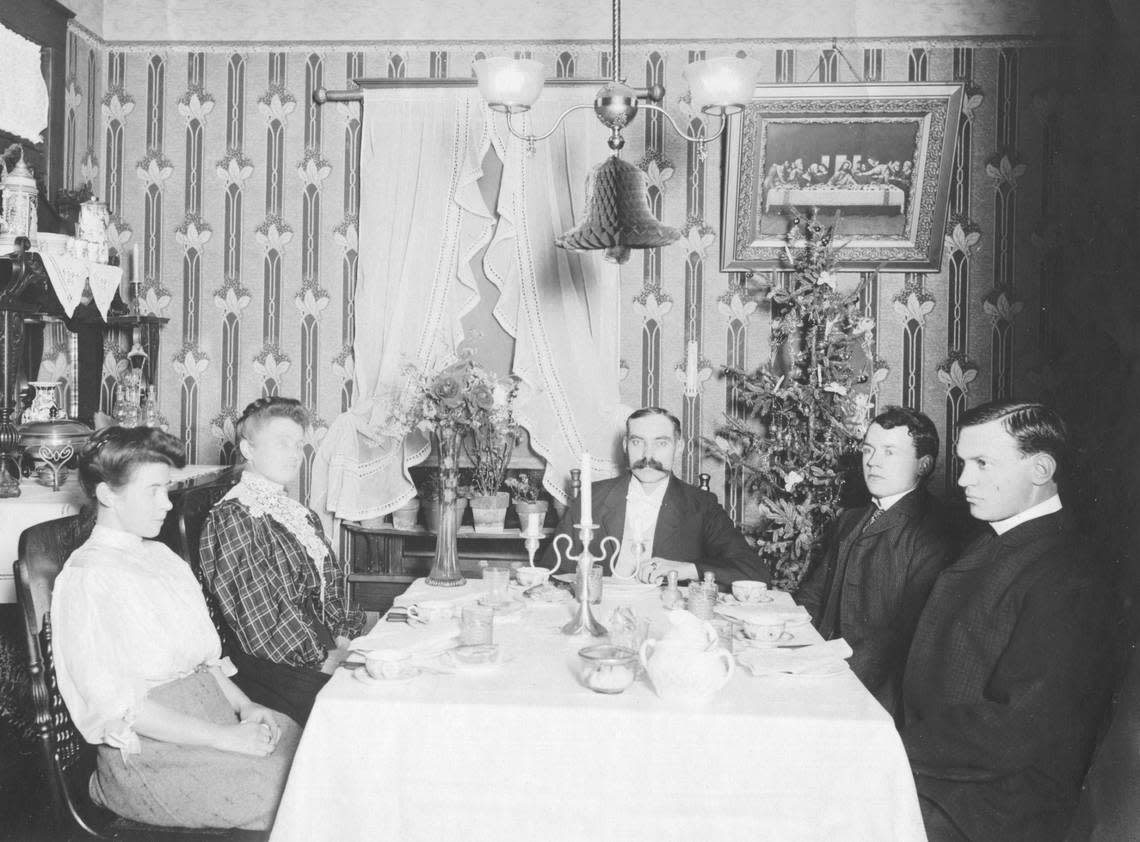 A Kansas City family celebrates with a Christmas tree in 1900. KANSAS CITY PUBLIC LIBRARY