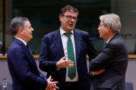 FILE PHOTO: Italy's Finance Minister Giancarlo Giorgetti at Eurozone finance ministers meeting in Brussels