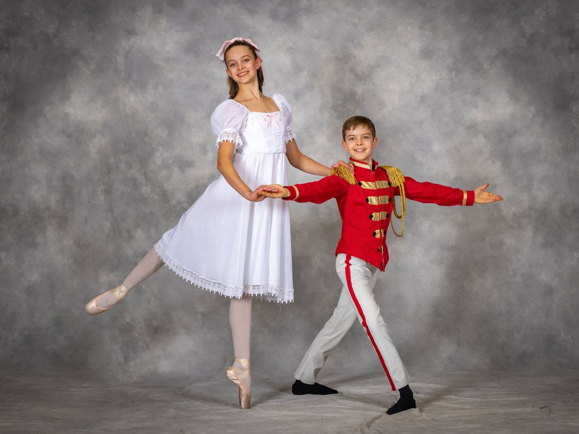 Kyla Rishel and Cade Rishel as Clara and her Cavalier in Idaho Regional Ballet’s “The Nutcracker.”