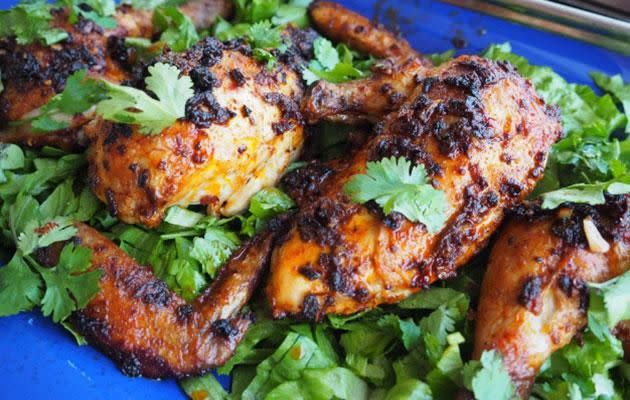 Mexican chicken and greens. Photo: scottgoodingproject.com