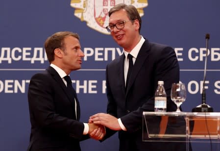 French President Macron visits Serbia