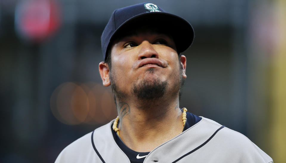 Félix Hernández has lost his spot in the Mariners’ rotation. (AP Photo)