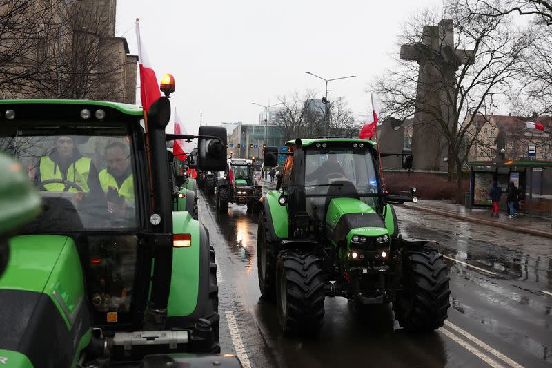 Polish farmers protest in Poznan