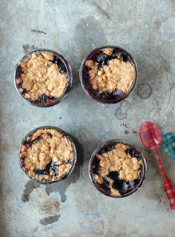 <strong>Get the <a href="http://boulderlocavore.com/blueberry-mint-crumble-in-jars/" target="_blank">Blueberry Mint Crumble in Jars recipe</a> from Boulder Locavore</strong>