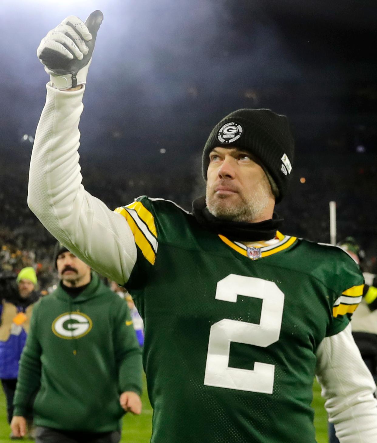 Mason Crosby holds many kicking records with the Packers after a 16-year career in Green Bay. After kicking three games with the New York Giants last year, he remains a free agent during the offseason.