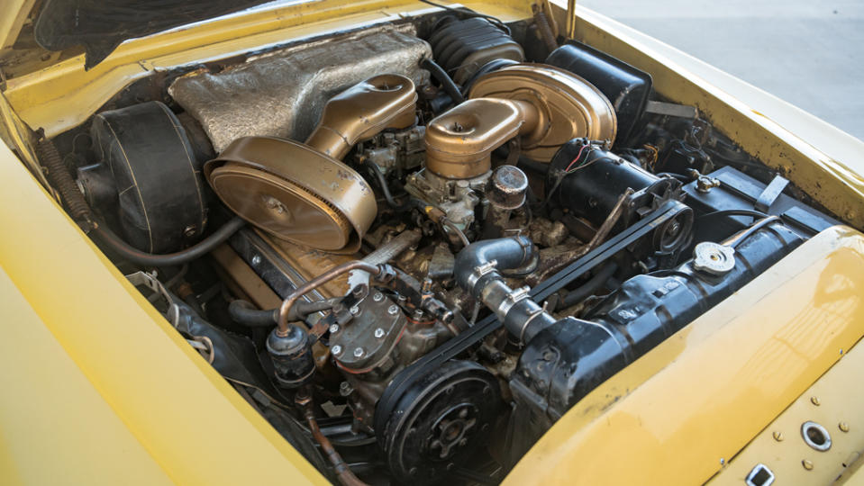 The car was built on a 1957 Chrysler 300 C chassis, and was powered by a 392 ci “Power Pack Hemi” with a claimed 400 hp