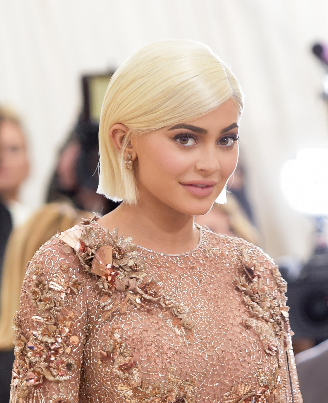 Kylie Jenner drops a not-so-subtle hint about her reported pregnancy. (Photo: Getty Images)