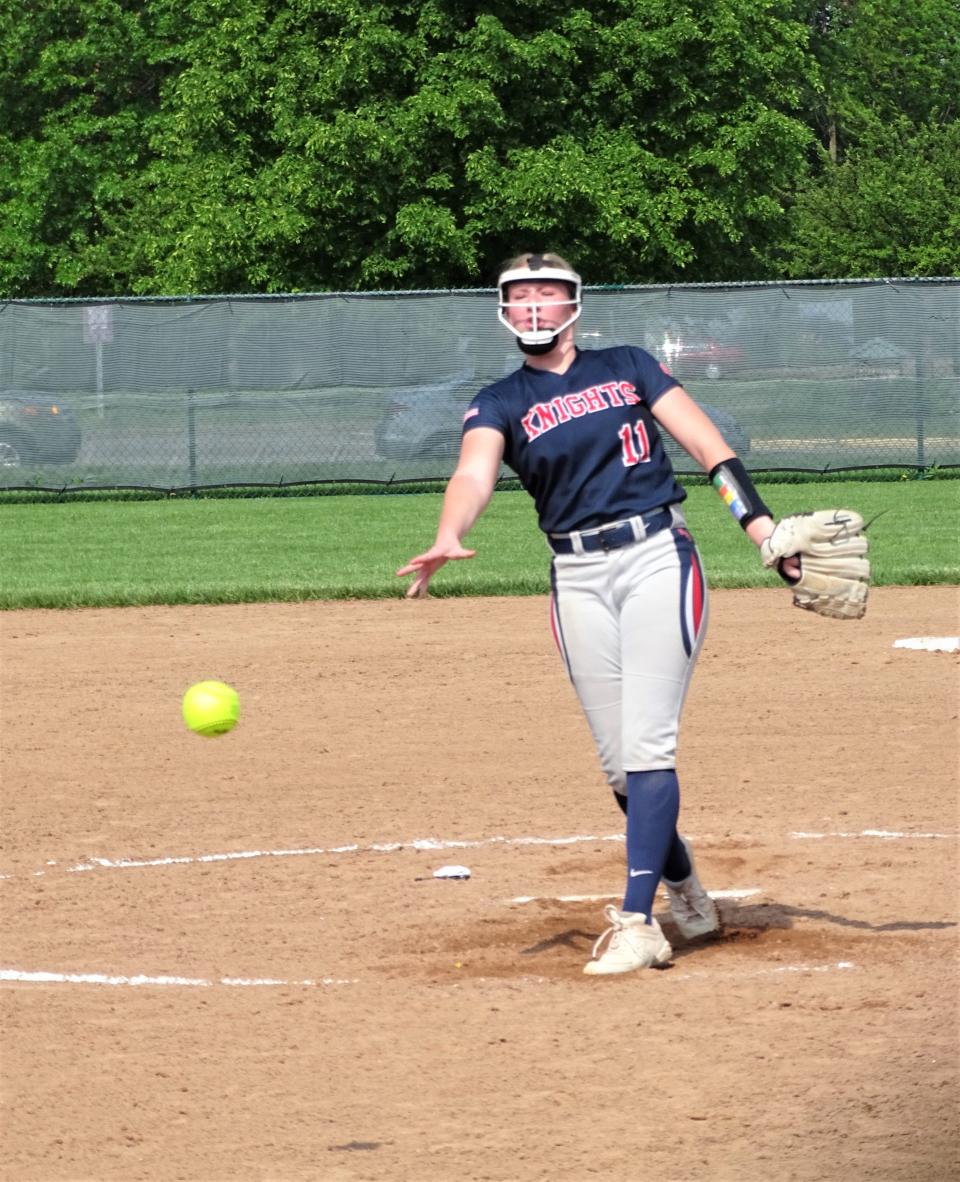 Fairfield Christian Academy junior pitcher Addison Stem finished with 13 strikeouts in a 7-4 Division IV district final loss to Danville on Saturday at Pickerington Central.