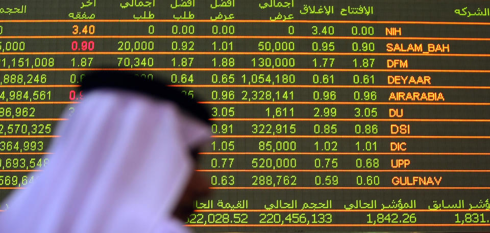 Bolsa de valores de Abu Dhabi, foto de archivo. (KARIM SAHIB/AFP via Getty Images)