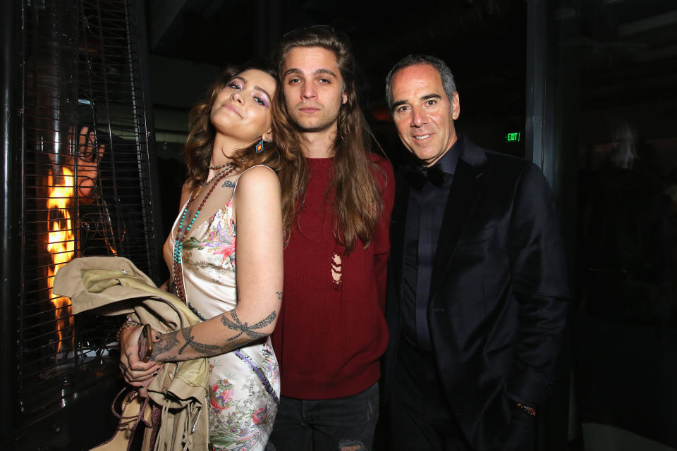 Paris Jackson, Gabriel Glenn and the CEO of Republic Records, Monte Lipman. (Photo: Getty Images)