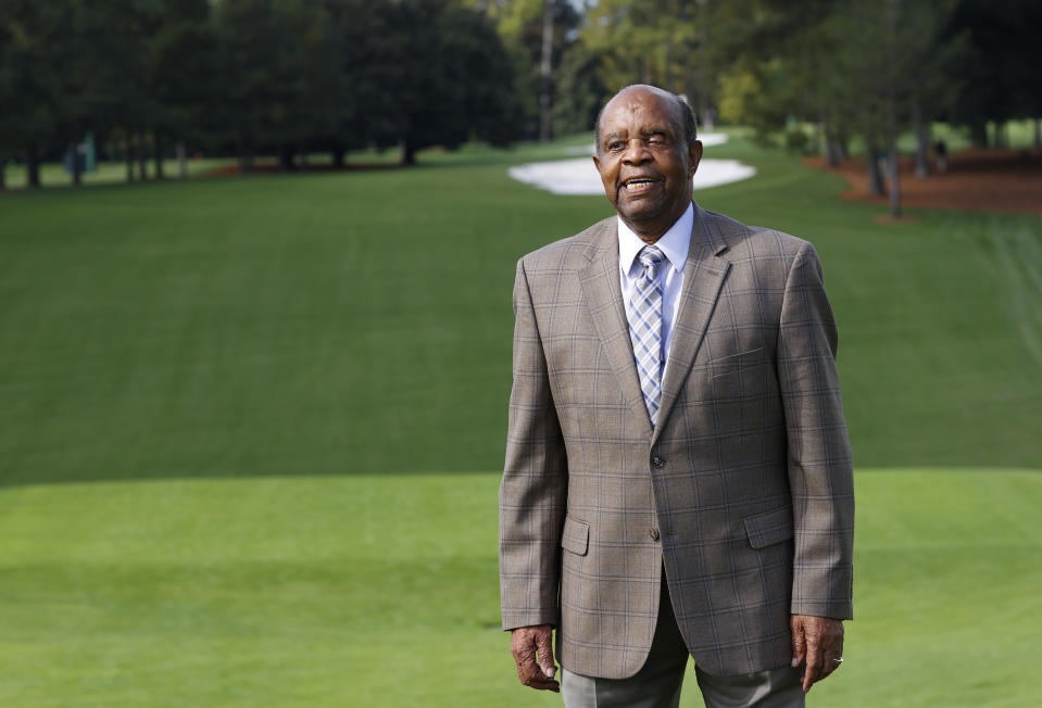 Lee Elder at the first tee of Augusta National Golf Club, 2020. (Courtesy AGNC)