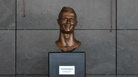 Cristiano Ronaldo statue Madeira Airport