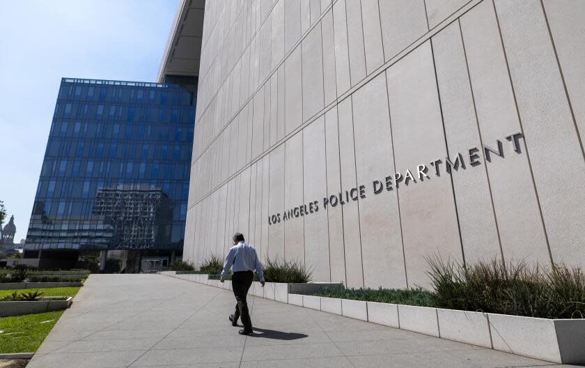 Los Angeles, CA - September 26: LAPD Headquarters in downtown Los Angeles on Tuesday, Sept. 26, 2023 in Los Angeles, CA. (Brian van der Brug / Los Angeles Times)