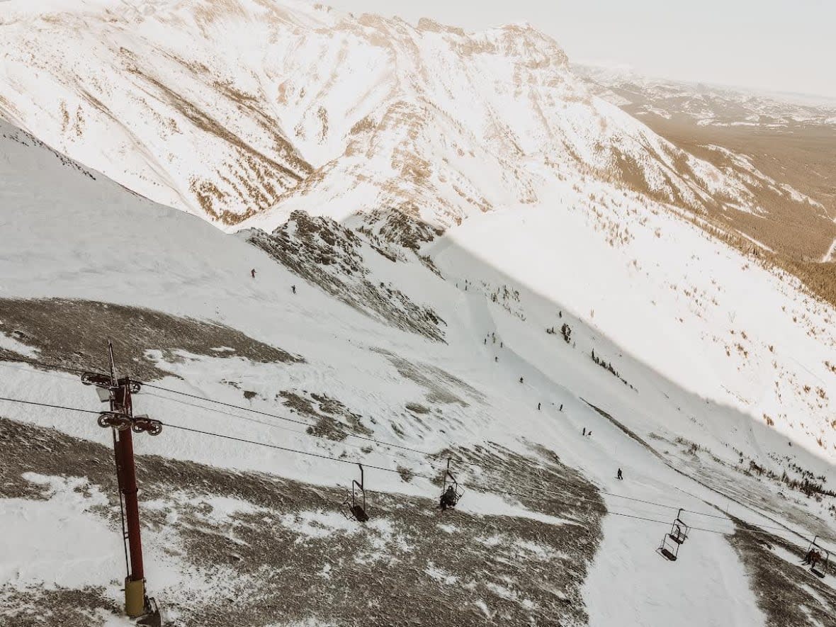 This photo of Castle Mountain shows some of the area's alpine terrain.  (Bethany MacDonald/Castle Mountain Resort - image credit)