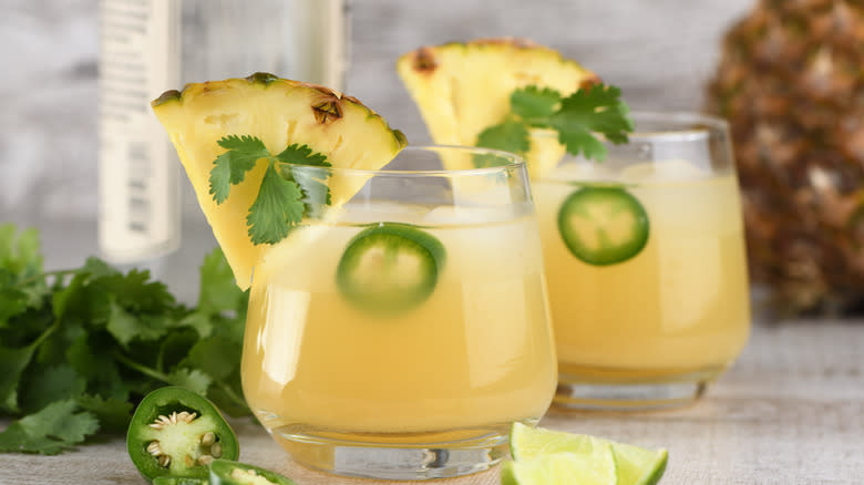 bee sting with pineapple and jalapeno