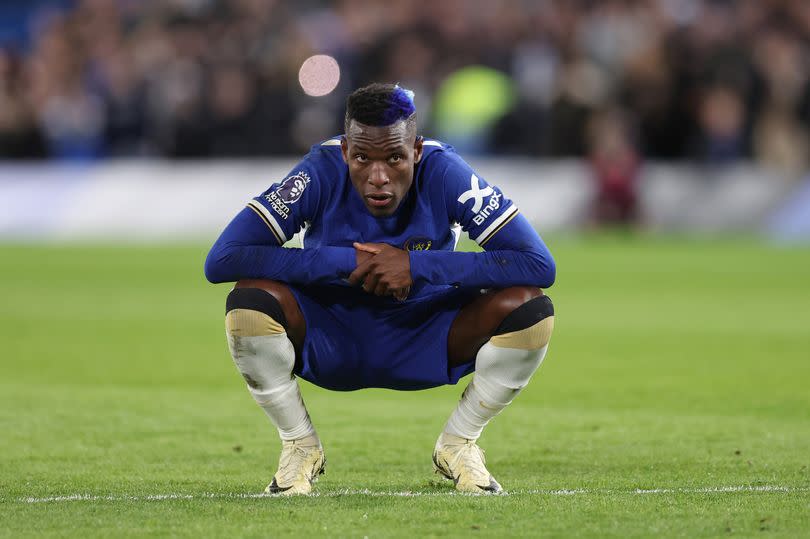 Nicolas Jackson of Chelsea  during the Premier League match between Chelsea FC and Everton FC at Stamford Bridge on April 15, 2024