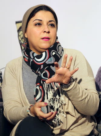 Esraa Abdel Fattah co-founder of Egypt's April 6 Youth Movement, talks during an interview with Reuters in Cairo, Egypt, January 24, 2016. REUTERS/Mohamed Abd El Ghany